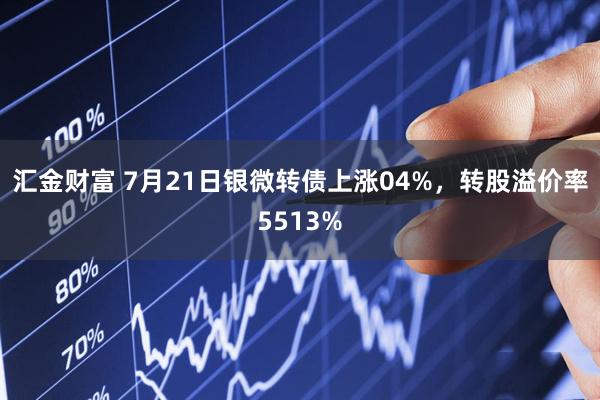 汇金财富 7月21日银微转债上涨04%，转股溢价率5513%