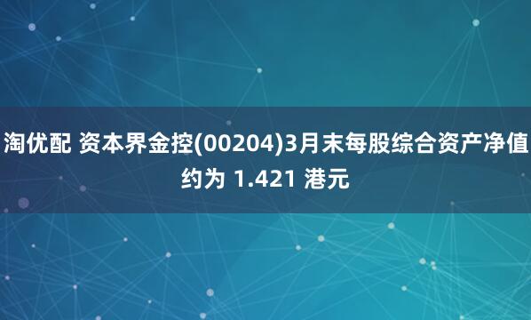 淘优配 资本界金控(00204)3月末每股综合资产净值约为 1.421 港元